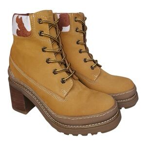 Women’s Steve Madden Tan Combat Ankle Boots‎